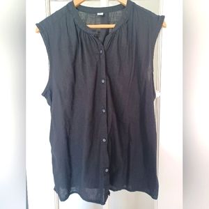 Large tall Old Navy black tank blouse